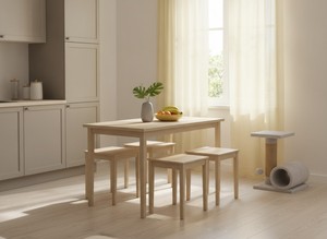 Arbre à chat classique en bois de haute qualité 'Murlika-House' pour chats et chatons de toutes races et tailles, 2 niveaux, durable - Product Image 5