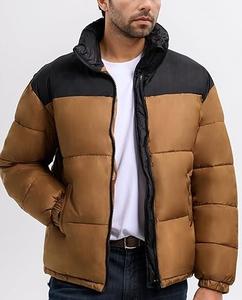 Chaqueta de Invierno Impermeable y Transpirable de Nailon con Diseño de Parches de Dos Tonos, Chaqueta de Burbujas Acolchada, Cortavientos, Ropa Urbana para Hombre - Product Image 3