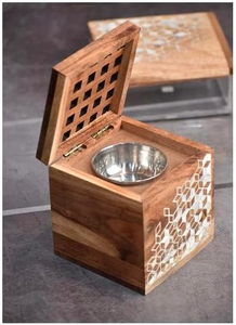 Elegante quemador de incienso Madkhan intrincadas tallas de madera India para aromaterapia espiritual verano decoración del hogar sándalo religioso - Product Image 4