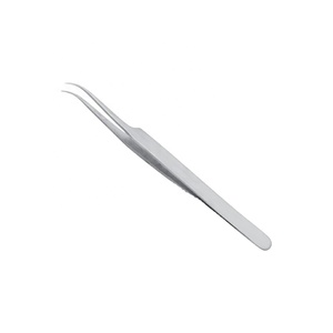 Pinces à épiler en acier inoxydable, pour Extension de cils, personnalisées, à crochet, 1 jeu - Product Image 1