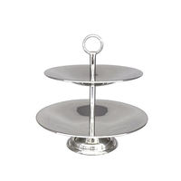 Support à gâteau en aluminium à 2 niveaux, plaqué cuivre antique, pour mariage, anniversaires, support à gâteau décoratif, support d'exposition fait à la main