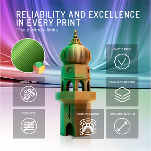 Filamento PLA Tricolor WINKLE Silk de 1.75mm y 1kg para Impresora 3D, Material Biodegradable de Alta Precisión, Fácil de Imprimir, FDM, Venta al Por Mayor - Product Image 4