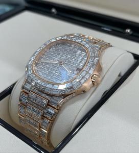 VVs Moissanite Round Brilliant Cut Diamonds Studded Hip Hop Luxurious White Dial <b>Watch</b> for Men Mechanical Style for Unisex - Product Image 3