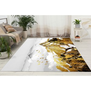 Alfombra Estampada de las Montañas Doradas: Apta para Mascotas, Lavable a Máquina, Interior, Regalo, Alfombra de Tapiz - Product Image 3