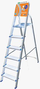 Escalera plegable de aluminio ligera con plataforma antideslizante ancha para seguridad - Product Image 3