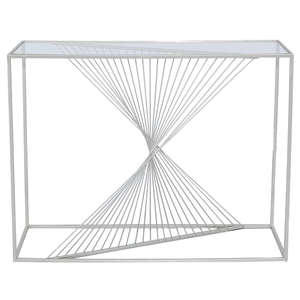 Modern Luxury Metal <b>Console</b> <b>Table</b> with Iron Leg Glass Top for Living Room Bedroom School-Home Hotel Restaurant Decor Furniture - Product Image 1