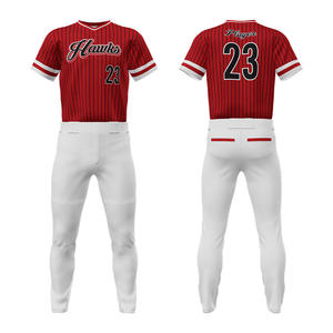 Precio barato de alta calidad bajo Moq personalizado equipo de diseño para hombre uniforme de béisbol rayas manga larga Softball Jersey - Product Image 1