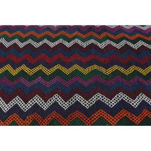 6.8x8.8 ft Kilim Vintage Patchwork Rug <b>Red</b> Ombr Turkish <b>Wool</b> Eco-Friendly Latex Backed Rug - Product Image 5