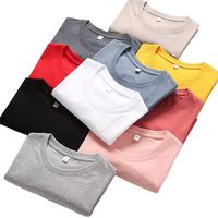T-shirt tricoté à manches courtes surdimensionné pour homme, 100 % coton, col rond, couleur unie, logo imprimé sur le devant, respirant, écologique, coupe ajustée