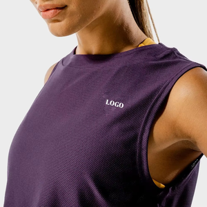 เสื้อกล้ามสำหรับออกกำลังกายในยิมของผู้หญิงเสื้อครอปตัวยาวสั้นสีต่างๆ - Product Image 4