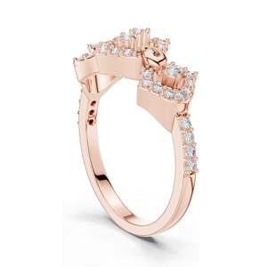 Bague Halo Nœud en Diamant de Laboratoire 0,362 CT pour Femme, Clarté VVS-VS EF, Or 18KT, 14KT, 10KT et Argent 925, Rose, Jaune, Blanc - Product Image 5