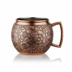 Taza Moscow Mule de Cobre Puro Martillado, con Asa de Latón, a Prueba de Fugas, Diseño Moderno Ecológico para Cerveza/Cócteles, Regalo Artesanal, Utensilios de Bar - Product Image 6