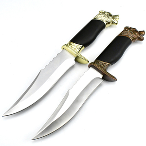 Vente en gros de commandes en gros personnalisées OEM ODM couteau de chasse professionnel Damas lame fixe portable avec gaine de survie - Product Image 3