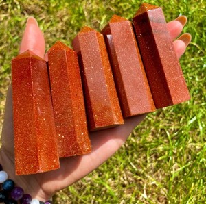 คริสตัลโอเบลิสก์หอคอยทองคำสีแดงงานฝีมือหินกึ่งมีค่าสำหรับคริสตัลบำบัด - Product Image 4