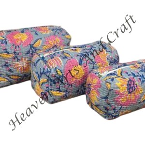 Compra bolsa de maquillaje con estampado de Tigre, Juego de 3 piezas de algodón puro, bolsa de viaje para maquillaje, bolsas y estuches de cosméticos acolchados CB026 - Product Image 6