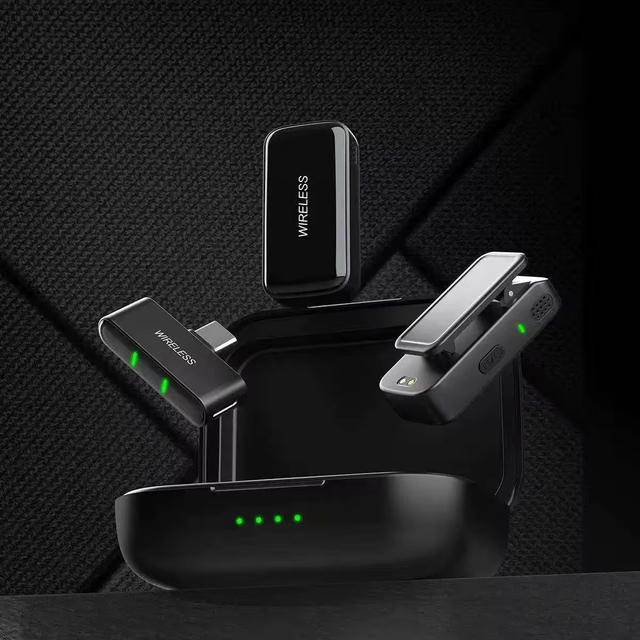 Magnetic Mini 48KHz 24Bit AI Noise Cancelling Type C Portable Clip on Recording Wireless Lapel Microphone for iPhone Android