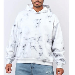 เสื้อฮู้ดดี้ผ้าฟลีซโอเวอร์ไซส์ลายมัดย้อมแบบทำเก่า สไตล์ซันเฟด ดีไซน์ใหม่ ผลิตจากผ้าฝ้าย 100% ชุดฤดูหนาว 2 ชิ้น สั่งทำได้ - Product Image 6