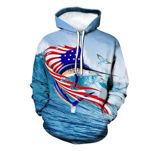 เสื้อตกปลาของผู้ชายเสื้อฮู้ดพิมพ์ลายซับลิเมชันออกแบบได้ตามต้องการเสื้อกีฬาขนแกะสำหรับใส่ตกปลา - Product Image 1