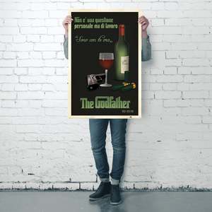 Modern Style the Godfather <b>Poster</b> Wine Bottle Sono Con Te Ora Black <b>Frame</b> Paper Material for Wall Usage - Product Image 3