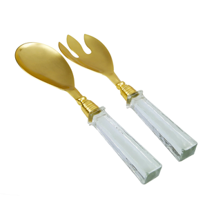 Cuillère en acier inoxydable et acrylique de qualité supérieure ensemble de couverts couverts ustensiles de cuisine décorer poignée en acrylique transparent - Product Image 5