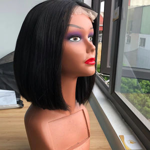 Raw vietnamita 100% extensiones de cabello humano Color Natural hueso recto Bob 5*5 HD pelucas de encaje para mujeres negras - Product Image 1