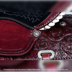 Conjunto de cabezada y pechopetral occidentales hechos a mano, equipo y accesorios para caballos, producto ecuestre - Product Image 2