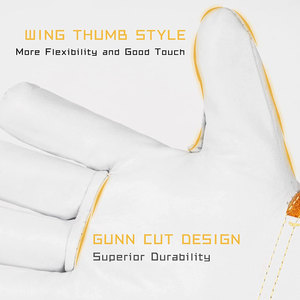Gants de travail en cuir personnalisés avec logo, résistants à la chaleur, durables et respirants pour hommes - Prix bas - Product Image 3