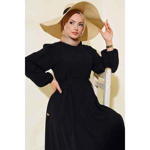 Robe nouée à la taille noire - Product Image 4