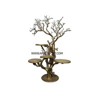 Présentoir à gâteau décoratif en forme de feuille de fleur Design admirable Designer noir et crème à 3 couches avec présentoir à dessert sucré pour les meilleures ventes