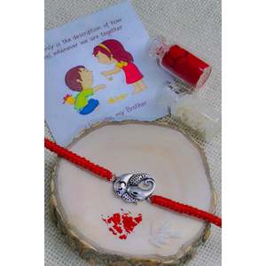 Bracelet Rakhi en argent 92,5 avec finition oxydée, 9 pouces, bijou religieux unisexe, objet de collection culturelle Ganesh Ji - Product Image 4