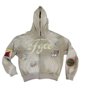 เสื้อฮู้ดดี้ผู้ชายแบบสั้น คุณภาพสูง 100% ผลิตตามแบบ OEM ปรับแต่งได้ น้ำหนักผ้า 280-300 กรัม (ผ้าผสมฝ้าย-โพลีเอสเตอร์) ลายพิมพ์ดิจิทัล - Product Image 1