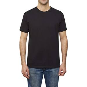 Camisetas de diseño personalizado con logotipo, logotipo personalizado impreso, camiseta de manga corta negra lisa con cuello redondo para hombre - Product Image 1