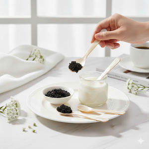 Cuillères en nacre personnalisées avec logo, vente en gros, cuillères en coquille de mer naturelle pour le service de cuisine gastronomique - Product Image 4