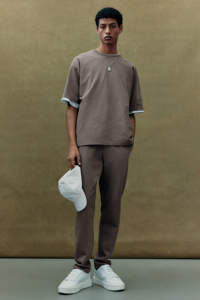 T-shirt en jersey de coton de haute qualité pour hommes, couleur beige foncé, ample, respirant, sport, élégant et formel, nouvel arrivage - Product Image 2