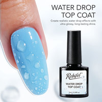 Robifel 7ml Top Coat Effet Vague 3D Ondulation d'Eau Marque Privée Sans HEMA ni TPO Sans Résidu Cristal pour Nail Art Dégradé