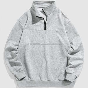 Jersey de cuello alto de gran tamaño, sudadera con cremallera de cuarto, sudadera Unisex con logotipo personalizado de alta calidad para hombre - Product Image 6