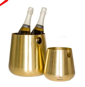 Latest Design <b>Golden</b> finished Long Size Metal Wine Cooler With Stand For <b>Bar</b> Restaurant - Product Image 5