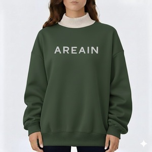 เสื้อสเวตเชิ้ตคอเต่าผ้าฟลีซโอเวอร์ไซส์สำหรับผู้หญิง สีพื้น ใส่สบาย แขนยาว เหมาะสำหรับฤดูหนาว รับผลิตแบบ OEM พร้อมสกรีนโลโก้ตามสั่ง - Product Image 1