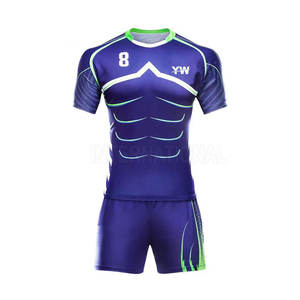 Conjunto de uniforme de rugby ligero para hombre, nombre de equipo personalizado, ropa deportiva transpirable para adultos, popular entre los adultos - Product Image 2