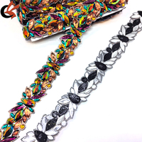 Applique de strass en résine multicolore thermocollante pour costumes de scène, défilés, carnavals et garnitures décoratives de bijoux