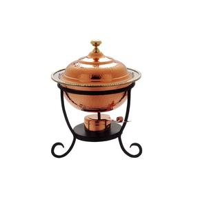 Copper Plated Shiny Polished Hotel Catering Service Chafing Dish With <b>Stand</b> Buffet Food Warmer Pot Dinner Table Serving Dishes - Product Image 1
