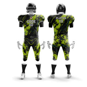 Vente en gros de maillots de football américain pour garçons Logo personnalisé Grande taille uniformes respirants manches courtes avec nom et numéro - Product Image 1