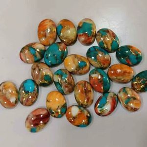 Calidad AAA ostra cobre turquesa suave forma de pera piedra suelta hecha a mano Natural joyería pulida personalizada - Product Image 2