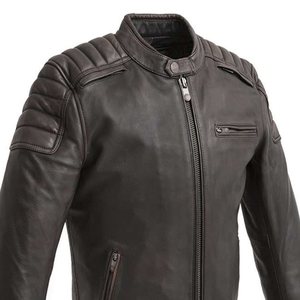 New Customized Design <b>Men</b> Canvas Leather <b>Jacket</b> Stand Collar High Street Custom Logo Label High Quality Winter <b>Jacket</b> - Product Image 4