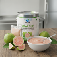 10 kg Natuurlijke Roze Guavepulp, dik, met toegevoegde conserveermiddelen, gladde textuur, vruchtensap, bulkverpakking, niet-GMO, voedselkwaliteit