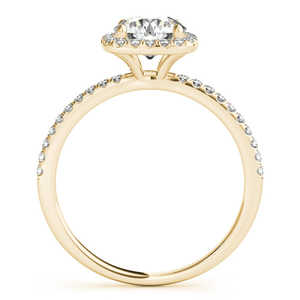 14K Yellow <b>Gold</b> Fine <b>Jewelry</b> <b>Set</b> Square Halo Round Diamond Bridal Ring & Band 1.13ct G-H Color SI1-SI2 Clarity Prong <b>Set</b> - Product Image 3