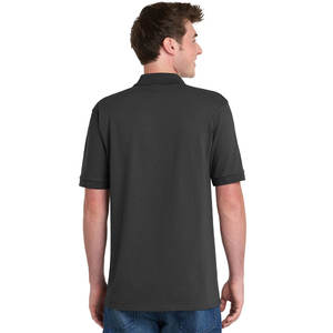 Camiseta Polo Clásica de Manga Corta con Bolsillo y Cuello Redondo para Hombre, Color Negro Intenso - Product Image 2