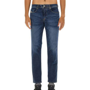 Jeans en denim respirant à boutons classiques pour homme, coupe régulière, confortable, avec logo de marque personnalisé et option multicolore - Product Image 1