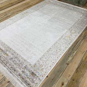 Alfombra Turca Vintage Grande de 6.3x6.7 pies (193x203 cm), Alfombra Blanca con Diseño Floral - Product Image 3