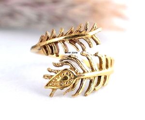 Adjustable Brass Finger Leaf <b>Ring</b> with Etched Design Fashion Jewelry for Parties Gemstone <b>Rings</b> Manufacturer & Exporter - Product Image 1